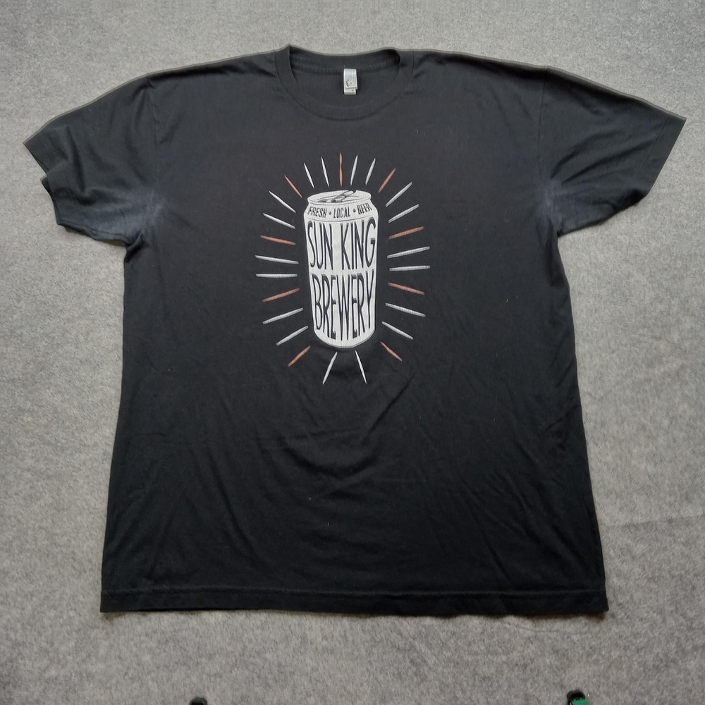 Sun King Brewery Shirt Mens XL‎ Black Graphic Beer Bar Tee Made In USA Promo